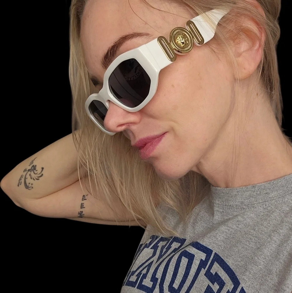 NEW VERSACE WHITE SUNGLASSES - 53mm